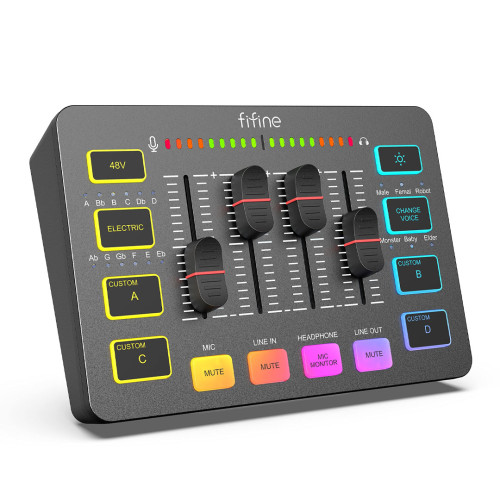 FIFINE AmpliGame SC3 Gaming Audio Mixer (Black) FIFINE AmpliGame SC3 Gaming Audio Mixer (Black)