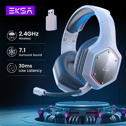 EKSA® E1000 WT True 2.4 GHz Wireless Gaming Headset with ENC
