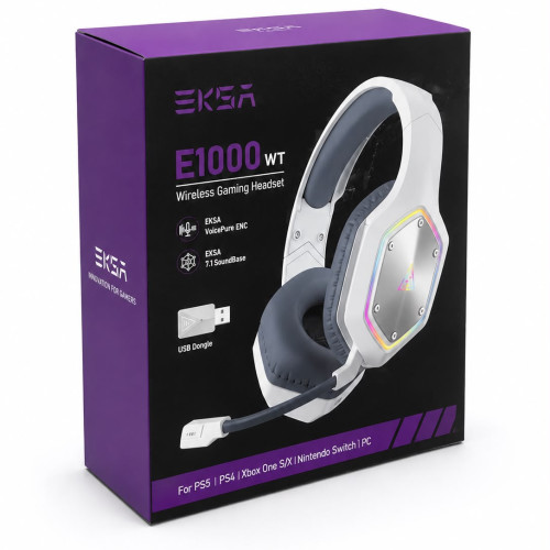 EKSA® E1000 WT True 2.4 GHz Wireless Gaming Headset with ENC